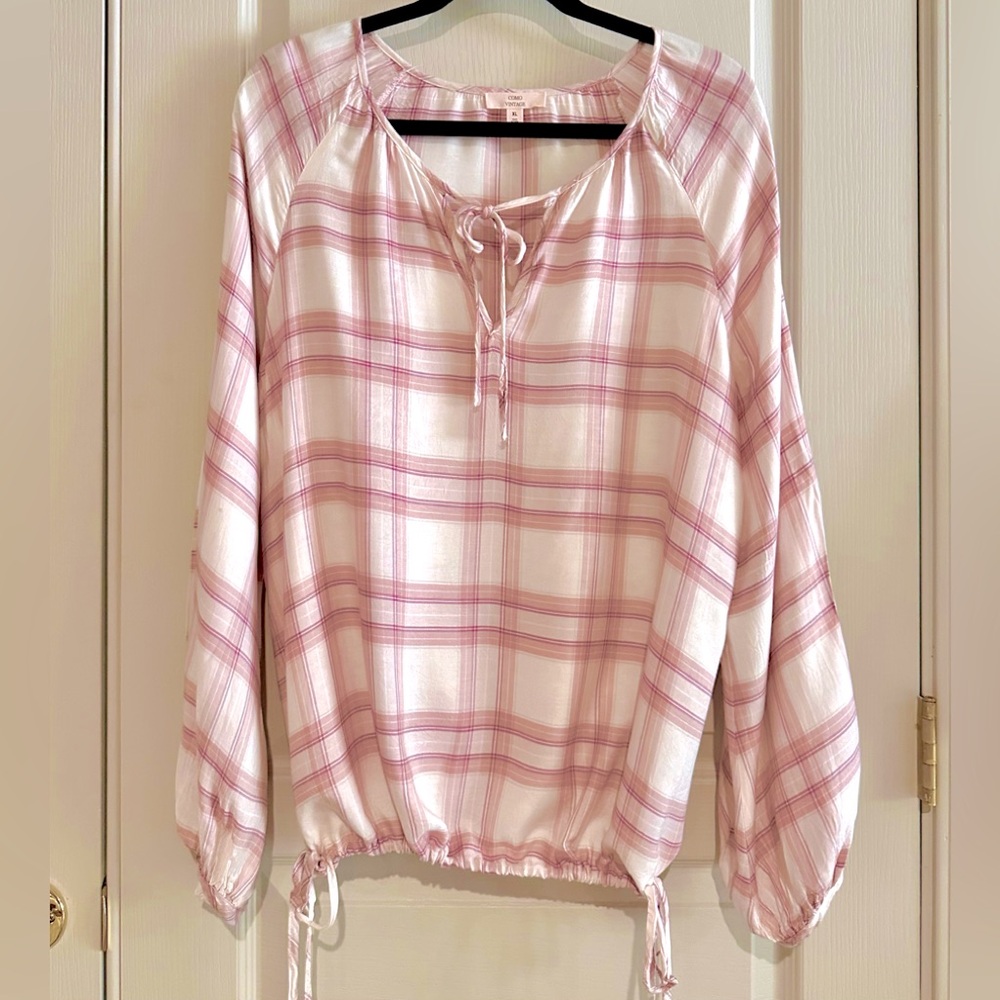 Pink Plaid Women's Top
